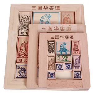 Wooden sliding puzzle board Three Kingdoms Huarong Dao brain teaser classic educational toy