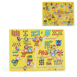 Wooden magnetic maze puzzle board for kids early education numbers and letters learning toy