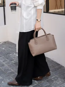 Echtleder Tote Bag für Damen, große Kapazität minimalistische Handtasche für die Arbeit Pendeln.