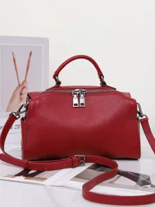 Borsa a Cuscino in Vera Pelle da Donna Moda Casual Borsa a Mano con Manico Superiore e Tracolla Classica con Doppia Tracolla
