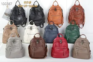 Women genuine leather backpack casual school bag multi-color daily travel daypack rucksack