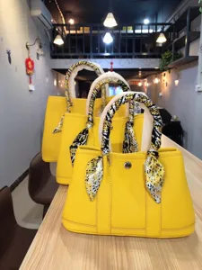 Borsa a mano in pelle bovina gialla borsa da giardino elegante borsa a tracolla donna