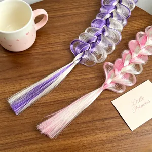 Estensione di capelli sintetici per bambini treccia coda di cavallo colorata accessori per capelli
