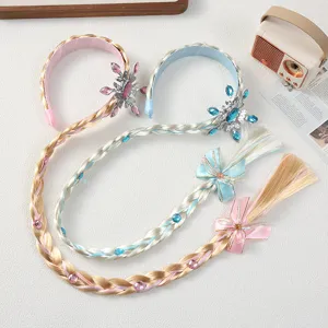 Kinder Prinzessin geflochtenes Haarreif Set mit glitzernden Schneeflocken für Party Kostüm.