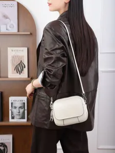 Borsa a tracolla in pelle bianca da donna borsa elegante borsa casual giornaliera moda