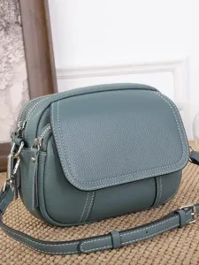 Borsa a Tracolla da Donna in Pelle alla Moda Vintage Tinta Unita Piccola Borsa Quadrata Borsa a Manico Corto