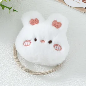 Lindo coletero de conejo de peluche accesorio para el cabello de animal elástico.
