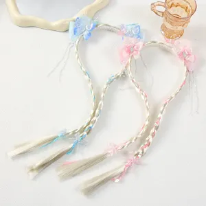 Vlinder Pruik Vlecht Haarband Kind Prinses Haar Accessoires Meisjes Speelgoed Set