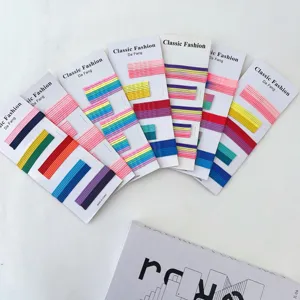 Sweet Multicolor Iron Bobby Pins Simple Plaid Geometric Hair Clips Set For Kids Teen Girls Everyday Casual Hair Accessories