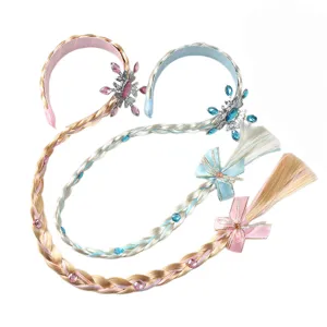 Kinder Eiskönigin Prinzessin Perücke Haarreif Niedliche Schneeflocke Zopf Accessoires