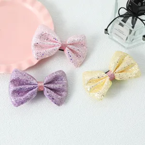 Ensemble de pinces à cheveux nœud pailleté, accessoires de cheveux brillants pour filles.