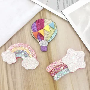 Children glitter hair clips set cute rainbow star barrettes kids sweet hair accessories