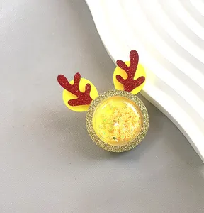 Christmas deer antler glitter hair clip children festive cartoon patch hair accessories cute