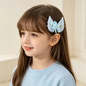 Adorable angel wings unicorn hair clip for children. Cute side hair accessory for girls.