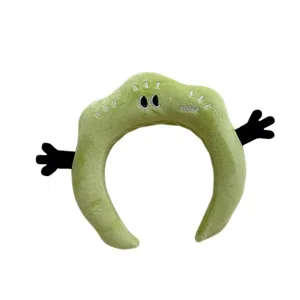 Joli bandeau en peluche nuage de dessin animé avec mains noires drôle pour le lavage du visage