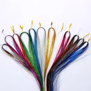 Extensions de tinsel pour cheveux colorés scintillent mèches brillantes accessoires.
