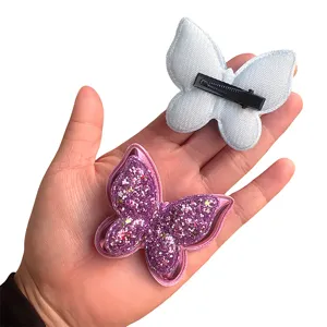 Schöner Schmetterling Haarspange für Mädchen, Glitzer doppelte Schicht Haarnadel Accessoire.