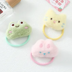 Lindas cintas de pelo de felpa de dibujos animados para niños, suaves bandas de animales de invierno