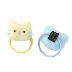 Lindas ligas de cabello de gato de peluche para niños, accesorios de pelo de dibujos animados.