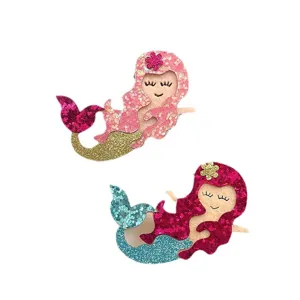 Glitter mermaid hair clips for kids cute side bangs clips hair accessories cute hair styling tools