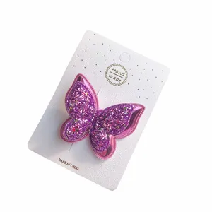 Glitzernde lila doppellagige Schmetterling Haarklammer für Mädchen süße Haarspange Pin