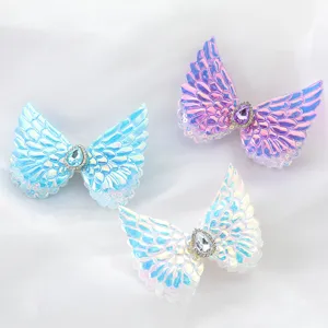 Cute angel wing hair clips for kids sparkling rhinestones and sequins sweet colorful hair accessories
