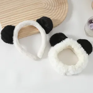 Ensemble de bandeau et bracelet oreilles de panda duveteux pour les soins, accessoires mignons.