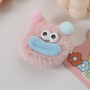 Jolie pince à cheveux monstre en peluche avec grands yeux barrette bec de canard douce