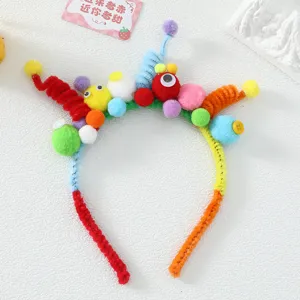 Handmade colorful pipe cleaner headband with googly eyes for fun party dress up.