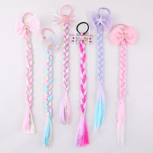 Gomas para el Pelo para Niños con Trenzas de Extensión de Cabello Sintético de Colores Lazo Perla Artificial Estrella de Mar Accesorios para el Cabello Niñas