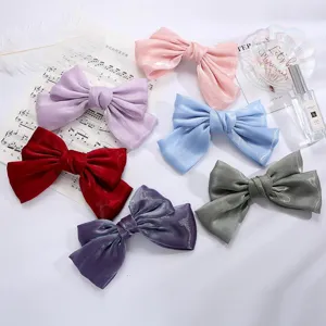 Fermaglio per Capelli con Fiocco Grande in Raso Elegante Francese Dolce Molletta a Molla con Fiocco Sovradimensionato Copricapo da Donna Ragazze