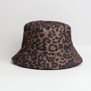 Trendy leopard print bucket hat for outdoor sun protection, classic fashion casual daily wear.