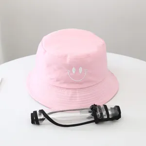 Pink bucket hat with detachable clear face shield anti oil splash sun protection hat breathable