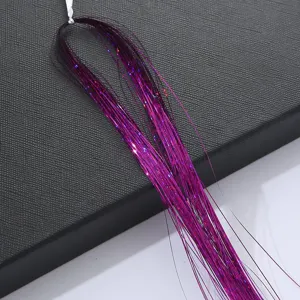 Guipure de cheveux violette mèches scintillantes extension brillante pour tressage coiffure