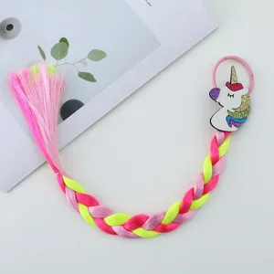 Estensione per capelli intrecciati colorati per bambini carini con unicorno brillante.