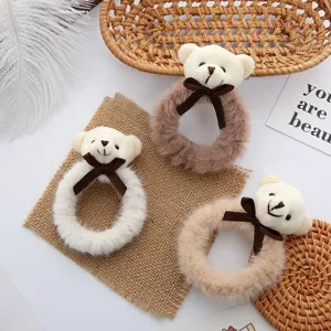 Mignons chouchous en peluche pour cheveux ours doux élastiques accessoires cheveux lot.