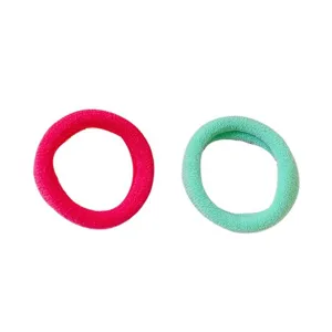 Piccoli elastici per capelli spugna colorati per bambine acconciatura vista principale.