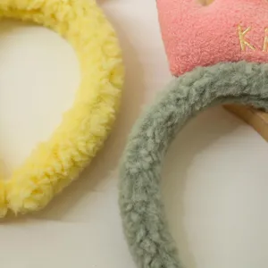 Plush lamb wool headband sweet crown hair hoop cute face washing hair accessory for women