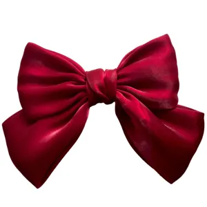 Grande fiocco rosso in raso molletta per capelli elegante accessorio per donna chic