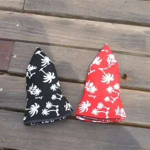 Cotton bucket hat with palm tree print, stylish casual summer sun hat for men and women.
