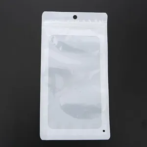 White clear window ziplock packaging bag, durable plastic resealable storage pouch for daily use.