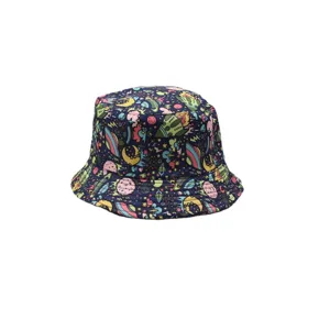 Bunter Weltall Print Fischerhut für Damen und Herren, Retro Sonnenhut für Outdoor.