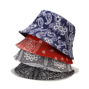 Unisex Paisley Bucket Hat Reversible All-Over Print Sun Protection Fisherman Cap Casual Summer Outdoor Travel Beach Hat