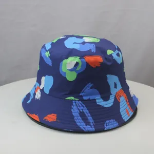 Chapeau Bob Femme Large Bord Protection Solaire Pliable Été Extérieur Voyage Casual Imprimé Nylon Pêcheur