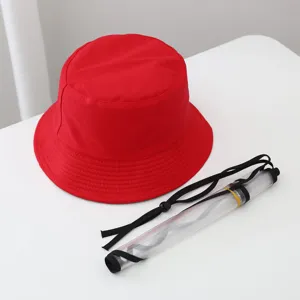 Cappello da pescatore rosso con visiera trasparente anti-goccia protezione solare