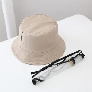 Cappello da pescatore beige con visiera trasparente rimovibile protezione anti-goccia