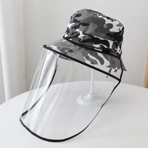 Cappello da pescatore mimetico con visiera trasparente rimovibile, cappello protettivo.