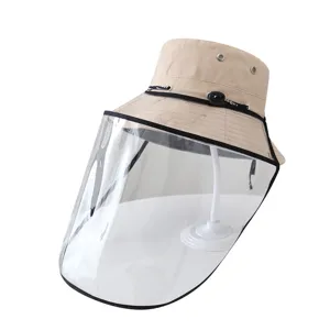 Cappello da pesca da esterno con visiera trasparente rimovibile anti-goccia protettivo.