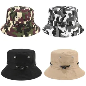 Unisex Outdoor Sun Protection Bucket Hat Breathable Twill Camouflage Fisherman Hat Casual Travel Cap For Men And Women