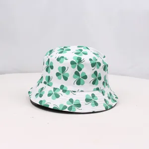Chapeaubob trèfle vert blanc chapeau de soleil extérieur décontracté chapeau de pêcheur